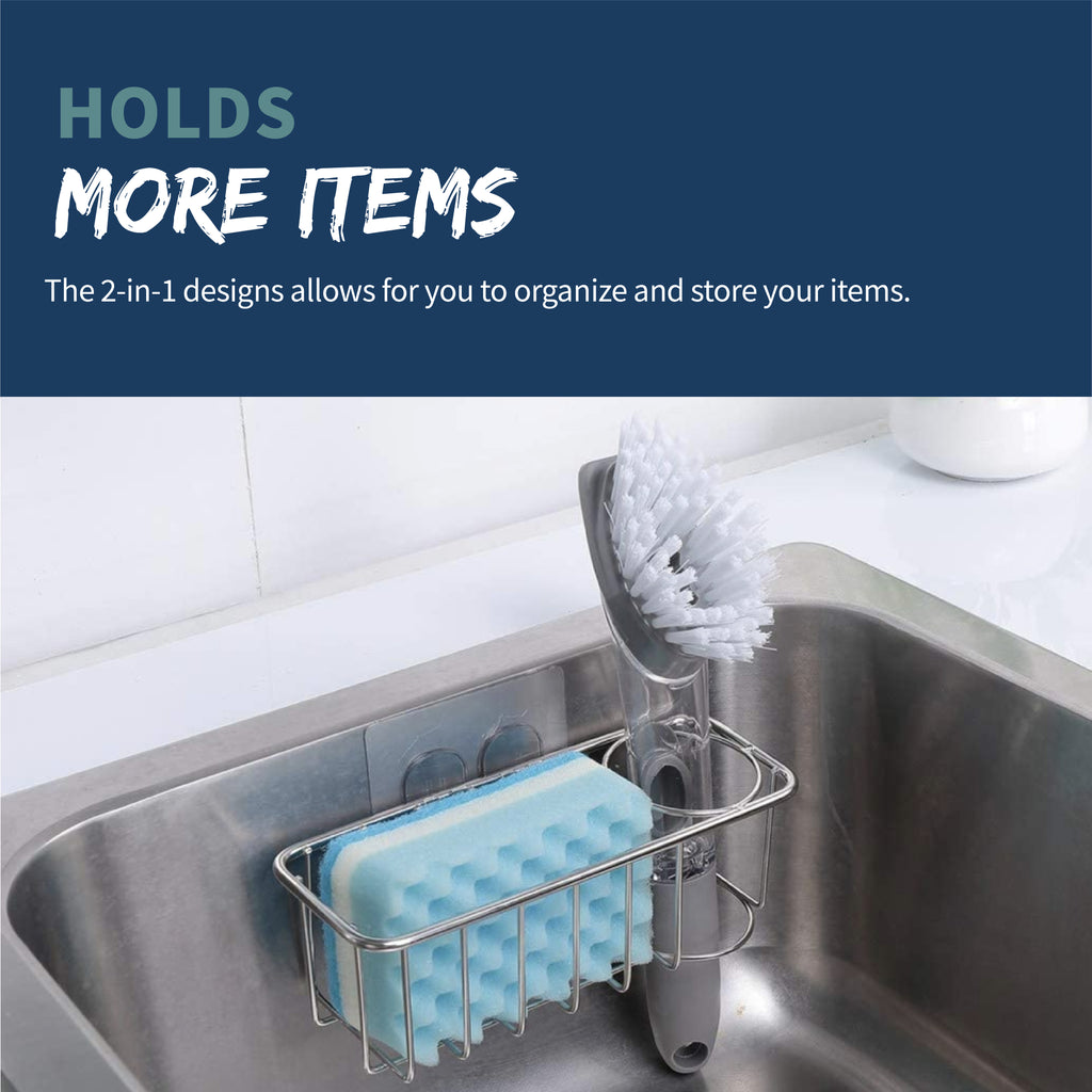 Kitchen Sponge Brush Holder Towel Rack with Water Leaking,Kitchen Sink  Caddy Org