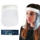 [12 Pack] Safety Face Shields - Comfortable Face Shield with Glasses - Face Shields Made From Clear PE Plastic - Face Mask Shield and Protector - Adjustable Foam Headband for Secure Fit