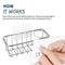 Stainless Steel Kitchen Sink Caddy Organizer With Brush DishCloth & Sponge Scrub Pad With Self Adhesive Hooks Over The Sink Drying Basket Rack- 4 in 1
