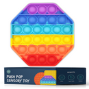 Push Pop Silicone Toys for Babies Toddlers Sensory Poppers Fidget Helps Improve Motor Skill Memory for Preschool Crawling Baby Kids - Rainbow Hexagonal